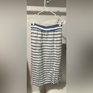 J. Jill Blue and White Linen Skirt